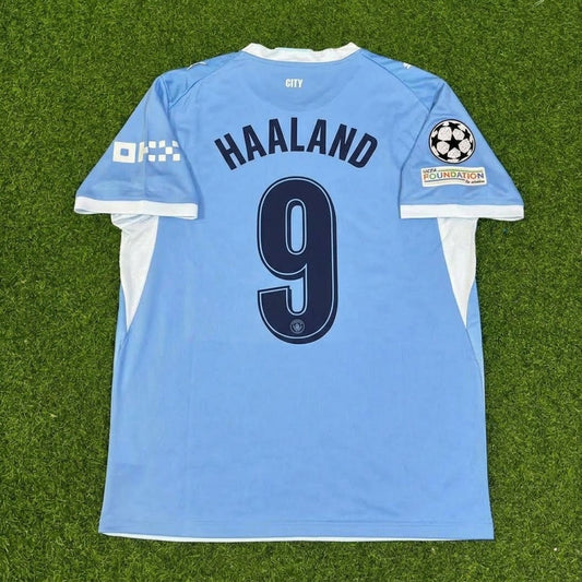 Erling Haaland #9 Manchester City 2026-27 Domicile Nouvelle Saison Maillot de Foot Patch Ligue des Champions