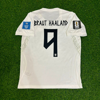 Erling Braut Haaland #9 Norwegen WM 2026 Weißes Fußballtrikot