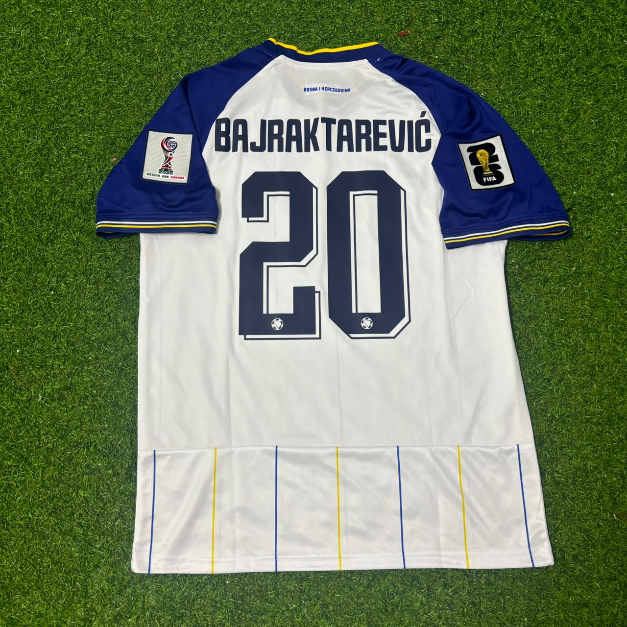 Esmir Bajraktarević Bosnia and Herzegovina 2026 World Cup Away White Football Jersey