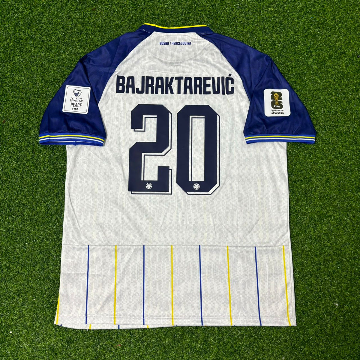 Esmir Bajraktarević Bosnia and Herzegovina 2026 World Cup Away White Football Jersey