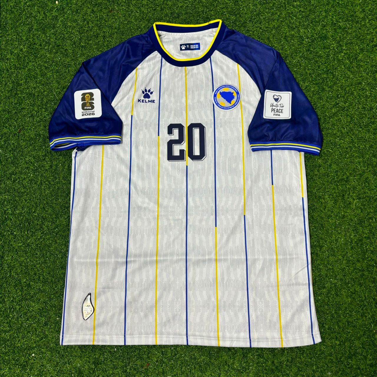 Esmir Bajraktarević Bosnia and Herzegovina 2026 World Cup Away White Football Jersey