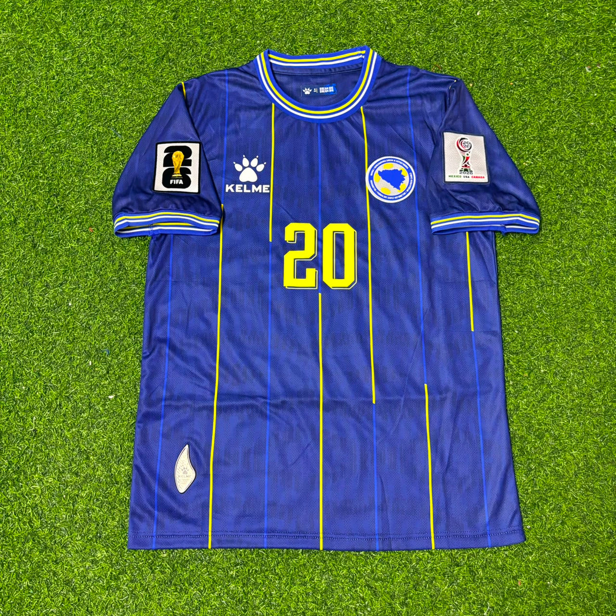 Esmir Bajraktarević Bosnia and Herzegovina 2026 World Cup Dark Blue Football Jersey
