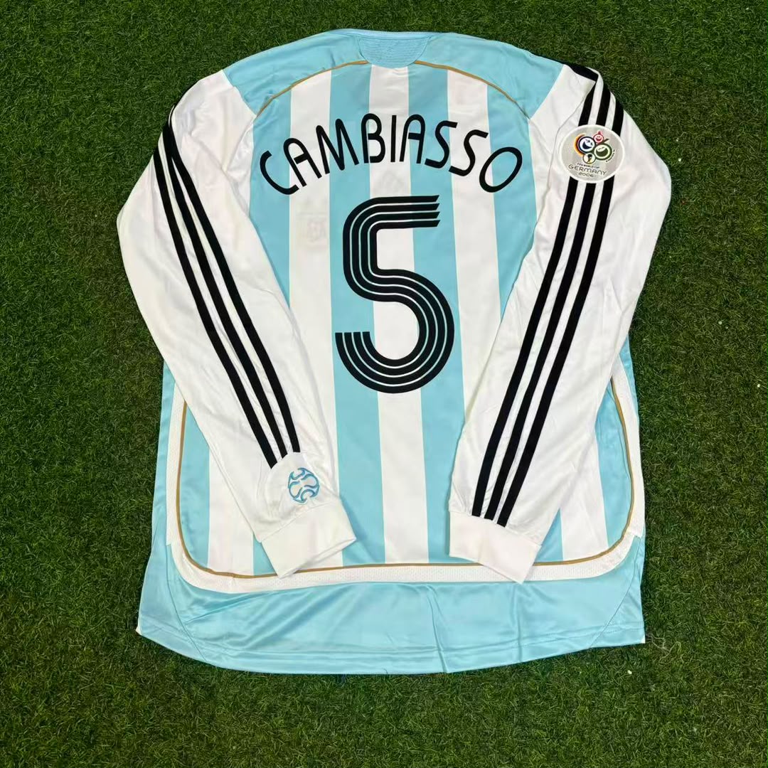 Argentina 2006 World Cup Long Sleeve Retro Football Jersey – Esteban Cambiasso 5