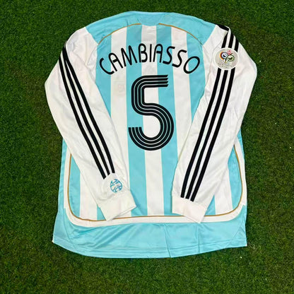 Argentina 2006 World Cup Long Sleeve Retro Football Jersey – Esteban Cambiasso 5