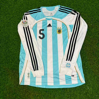 Argentina 2006 World Cup Long Sleeve Retro Football Jersey – Esteban Cambiasso 5