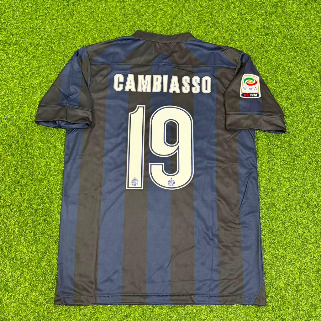 Esteban Cambiasso Inter Mailand 2013–2014 Heim Retro Fußballtrikot Set