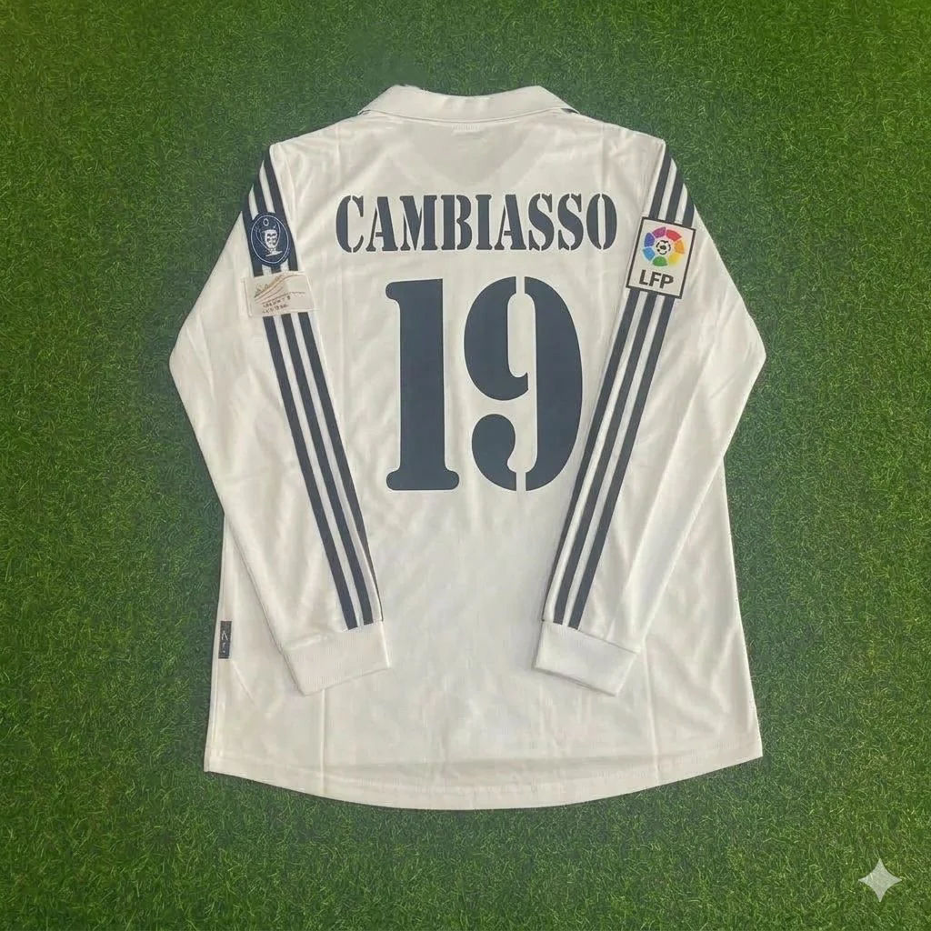 Esteban Cambiasso 19 - Real Madrid 2002/2003 Langarm Trikot (Heim)