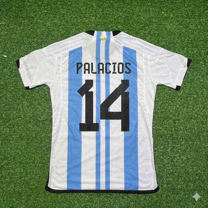Exequiel Palacios 14- Argentina 2022 Qatar World Cup Champion Home Jersey Maillot Trikot Maglia Soccer Shirt