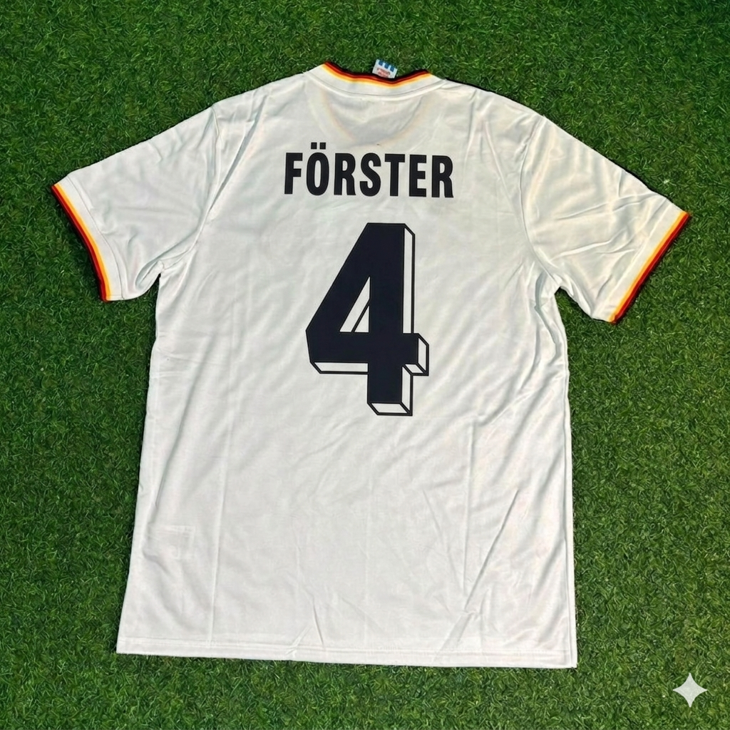 Karl-Heinz Förster #4 Deutschland 1986 Weltmeisterschaft Retro Trikot Wein