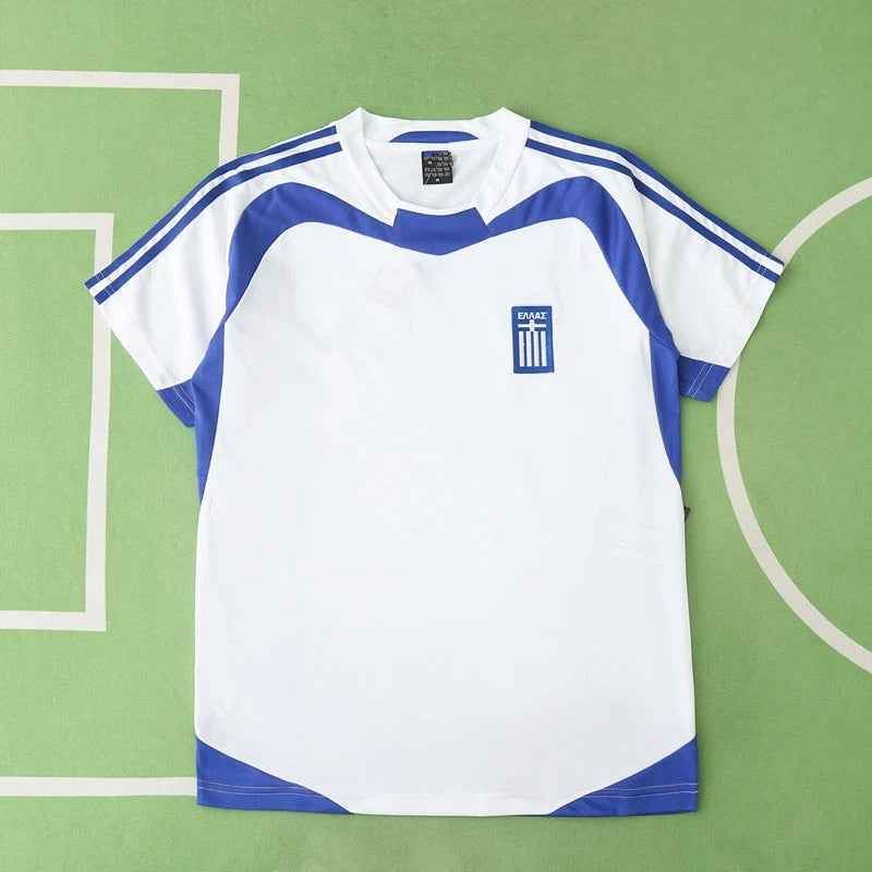 Griechenland EURO 2004 Finale Weißes Retro Heimtrikot Fußballtrikot
