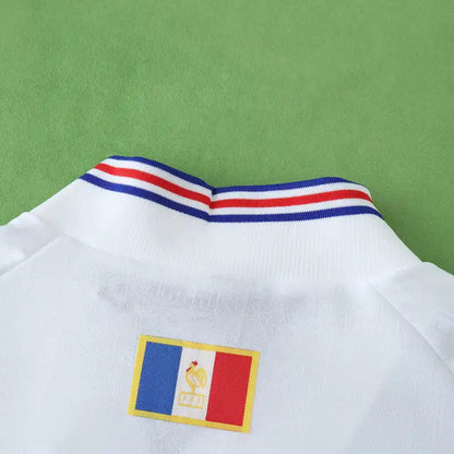 Frankreich 1996 Auswärts Weiß Retro Trikot Fußballtrikot