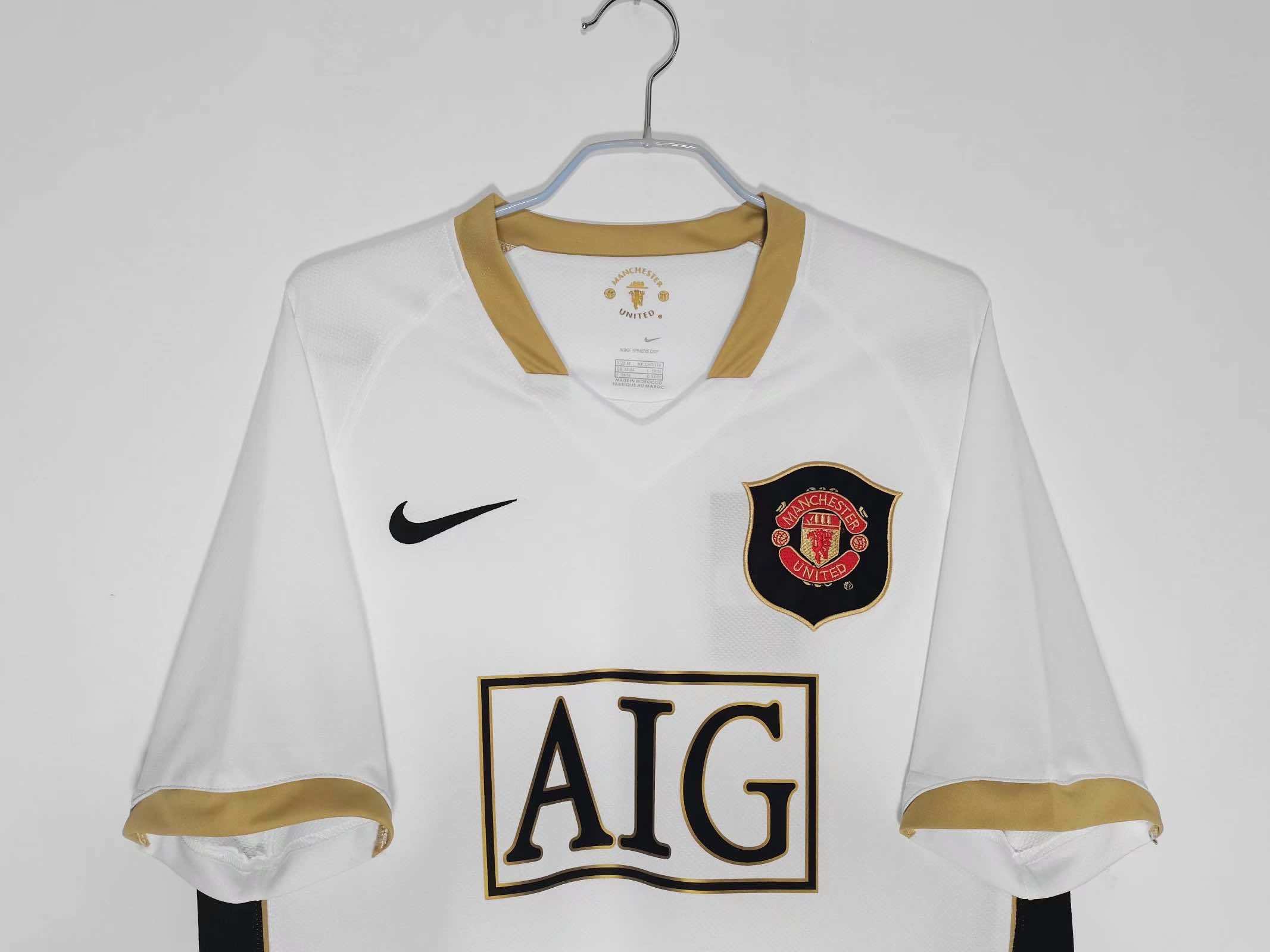 Manchester United 2006-2007 Season Away White Retro  Football Jersey Trikot Maillot
