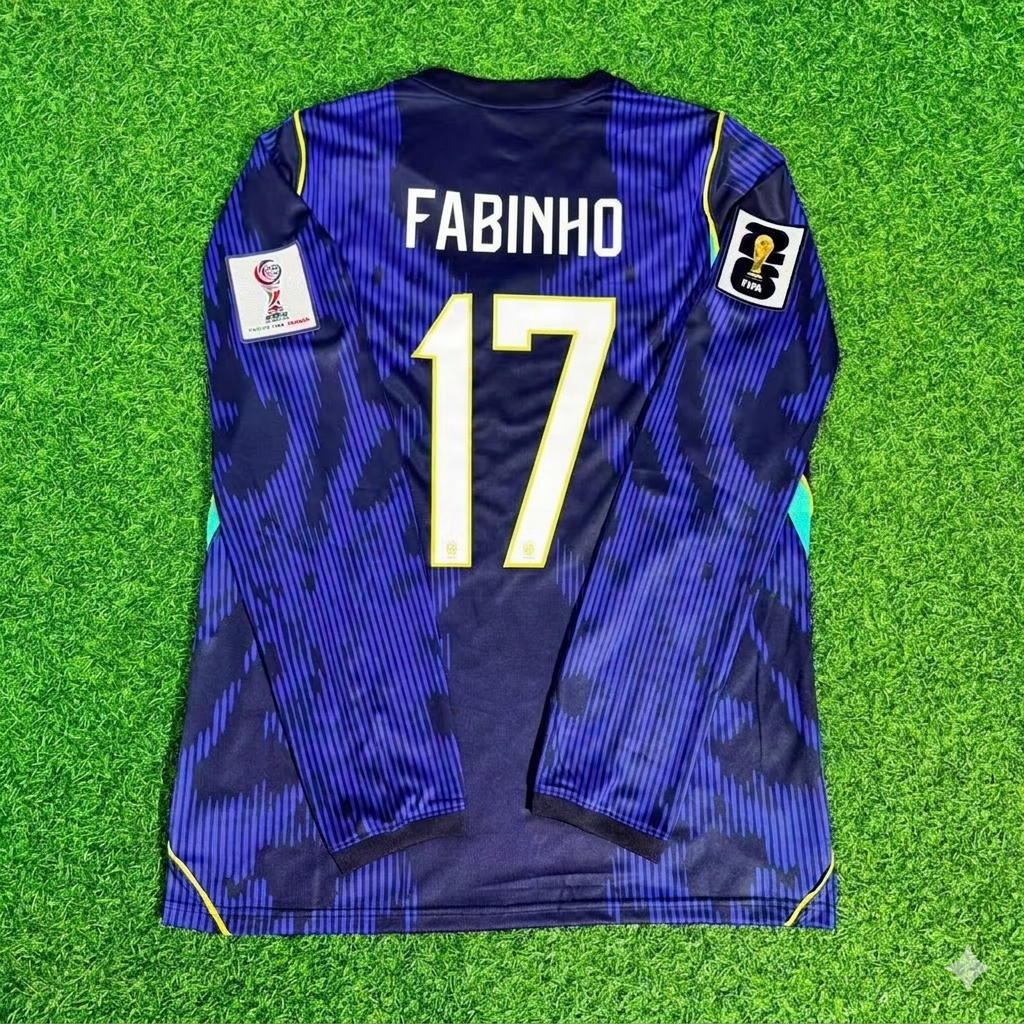 Fabinho 17# Brazil 2026 World Cup Sleeve Blue Away Jersey Trikot