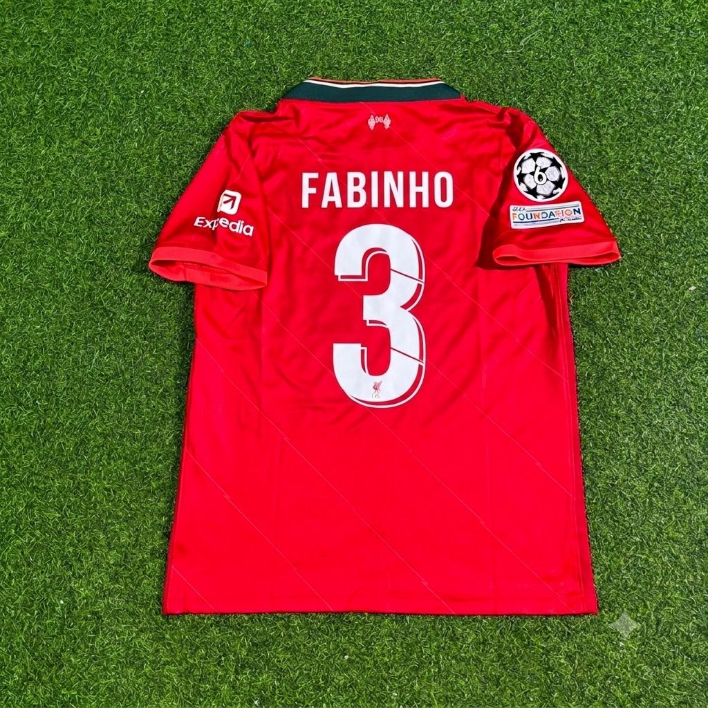 Maillot de football rétro domicile Fabinho #3 Liverpool Finale Ligue des champions 2022