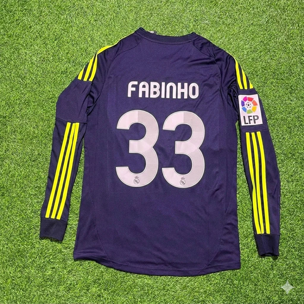 Fabinho 33- Real Madrid 2012/2013 Away Long Sleeve Football Jersey