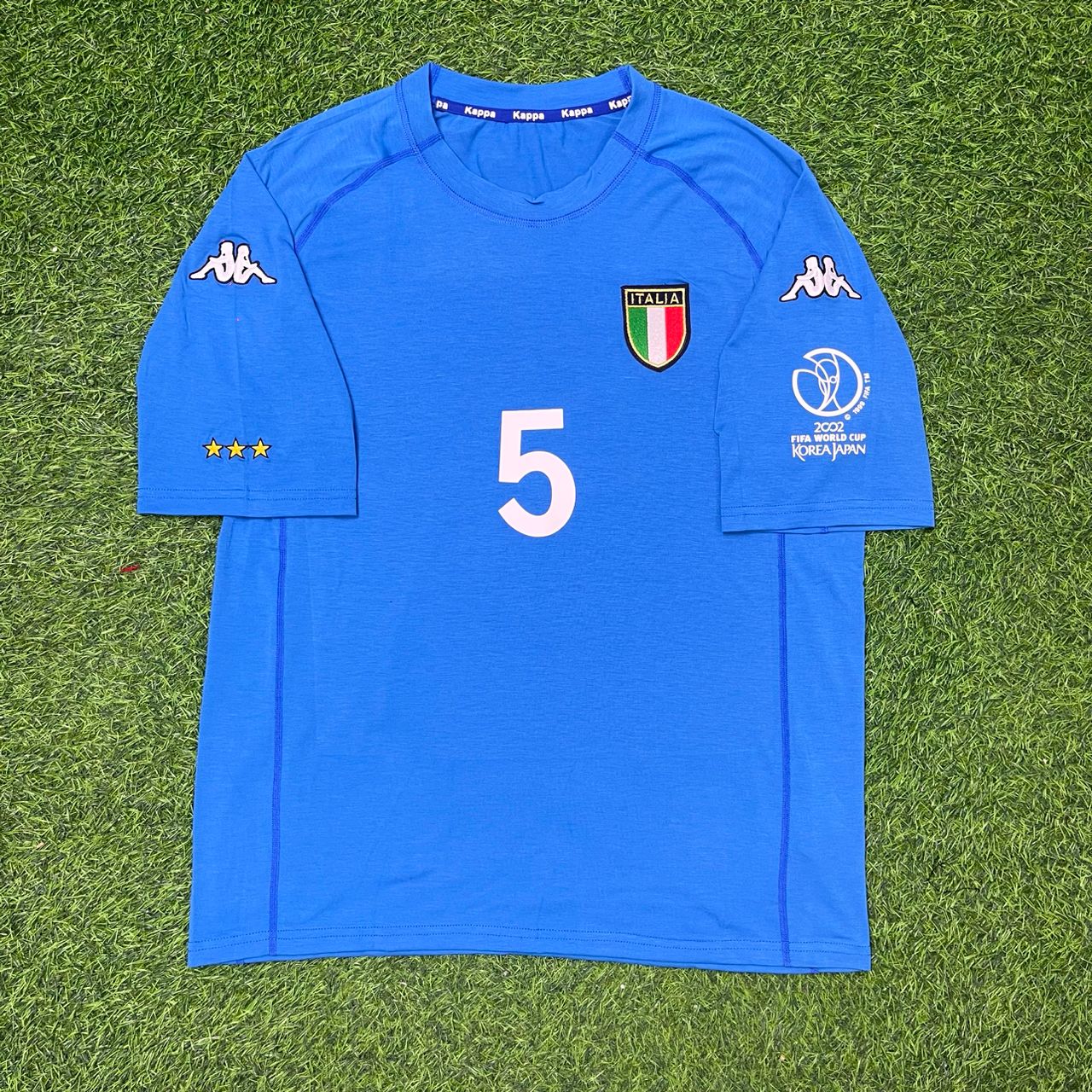 Fabio Cannavaro #5 Italy 2002 World Cup Home Retro Jersey