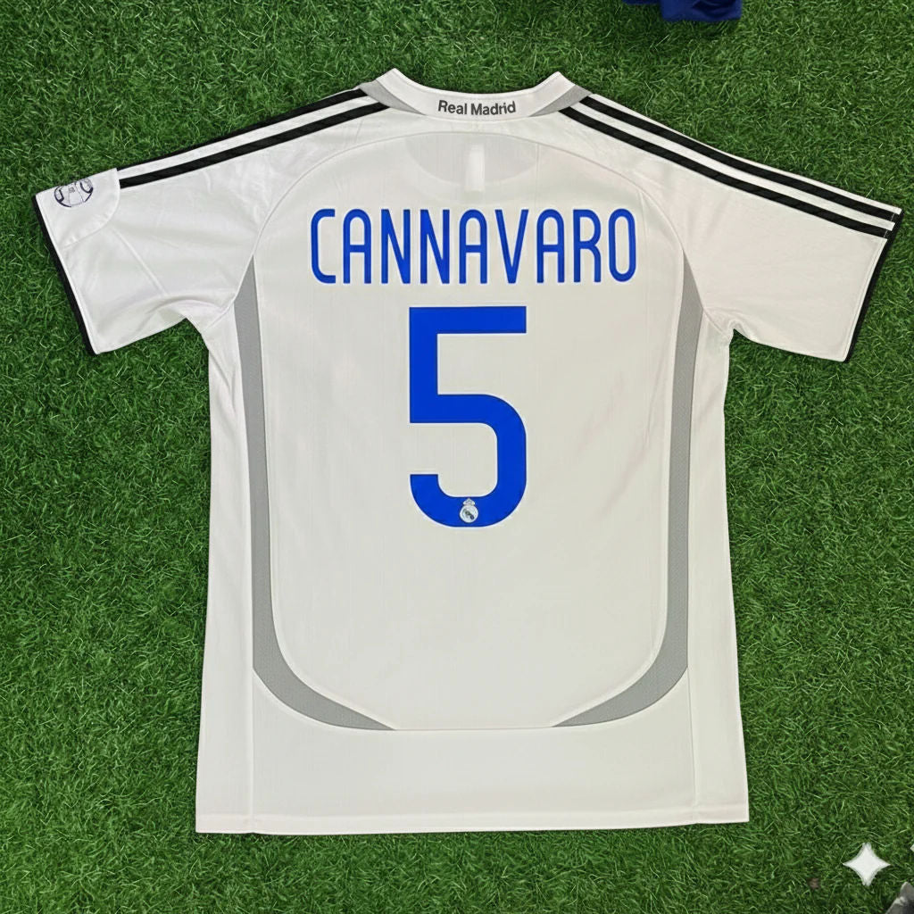 Fabio Cannavaro 5– Real Madrid 2006–2007 Home Kit Jersey – | Trikot | Maillot Soccer Shirt