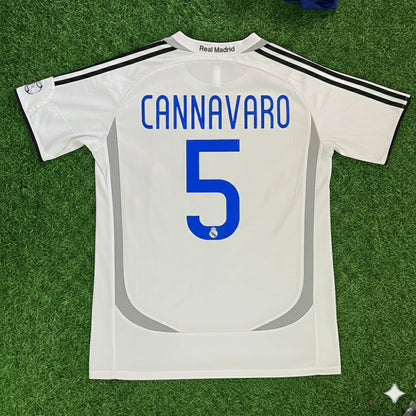 Fabio Cannavaro 5– Real Madrid 2006–2007 Home Kit Jersey – | Trikot | Maillot Soccer Shirt