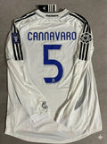 Fabio Cannavaro 5- Real Madrid 2006-2007 White Black Jersey Soccer Shirt