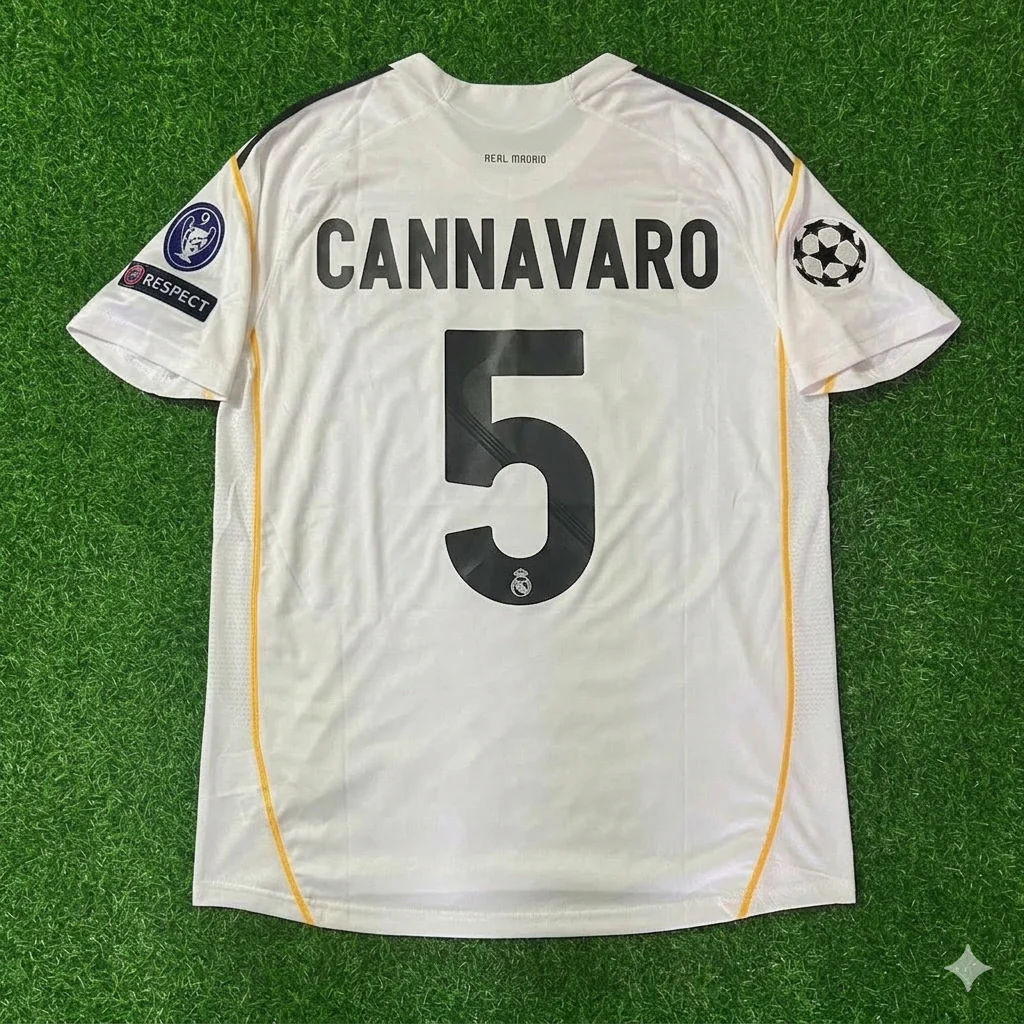 Fabio Cannavaro Real Madrid 2009 2010 Retro Jersey Soccer Shirt Trikot