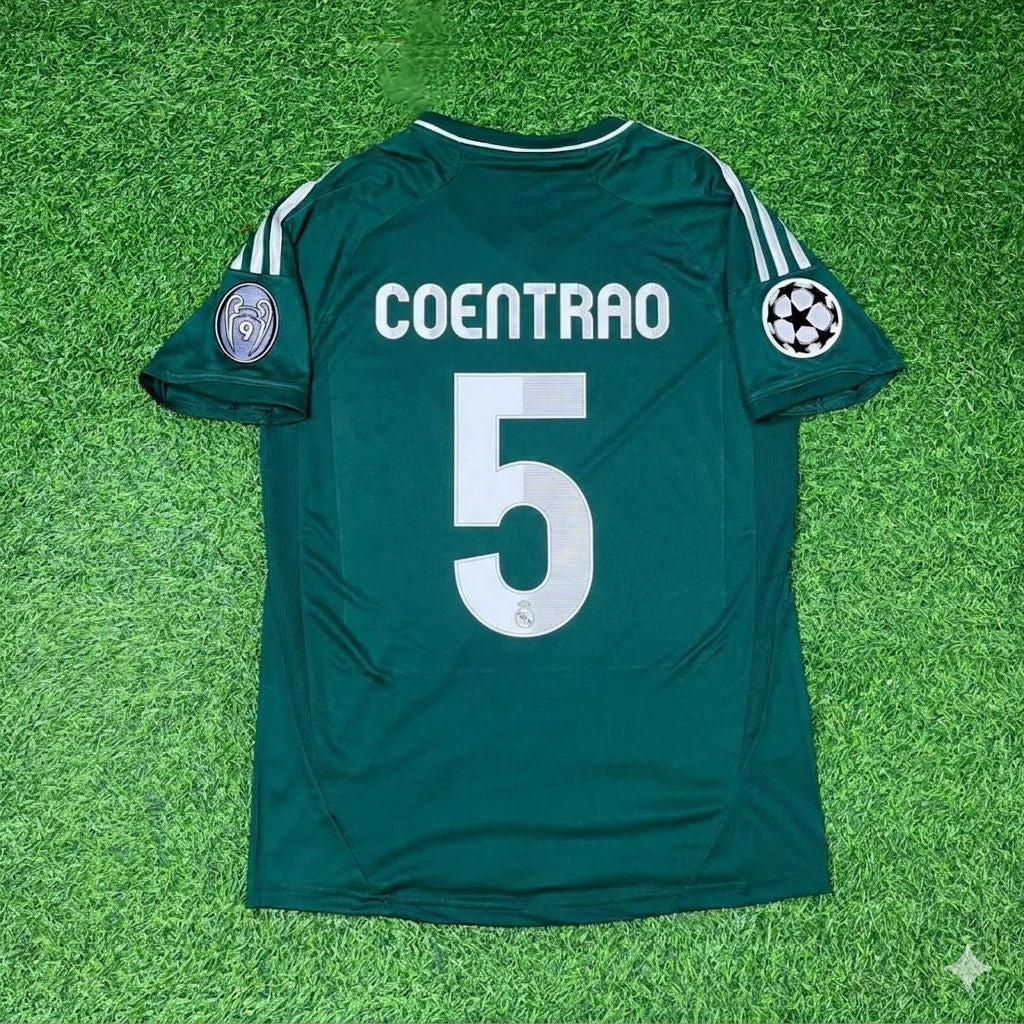 Fábio Coentrão #5 Real Madrid 2012-2013 Champions League Green Jersey Soccer Shirt