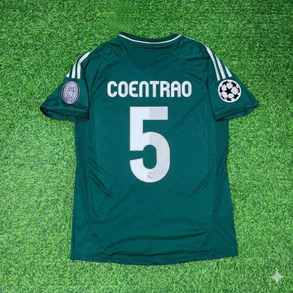 Fábio Coentrão #5 Real Madrid 2012-2013 Champions League Green Jersey Soccer Shirt