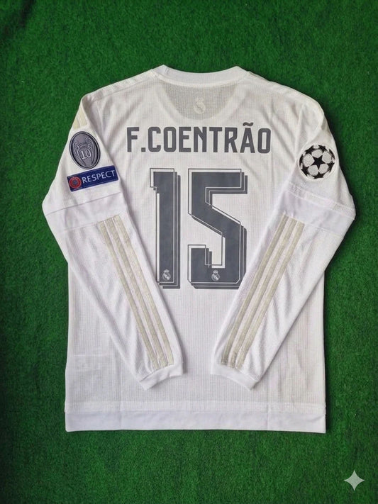 Fábio Coentrão 15- Real Madrid 2016 Champions League Final Long Sleeve Jersey Trikot Maillot Soccer Shirt