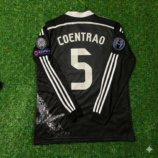 Fábio Coentrão 5- Real Madrid 2015 Dragon Black Retro Jersey Soccer Shirt Trikot