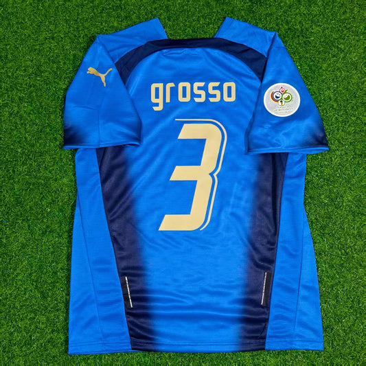 Fabio Grosso Italy 2006 World Cup Final Retro Football Jersey
