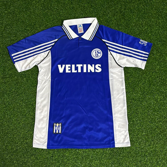 FC Schalke 04 1998 2000 Blaues Heimtrikot Fußball Retro Trikot