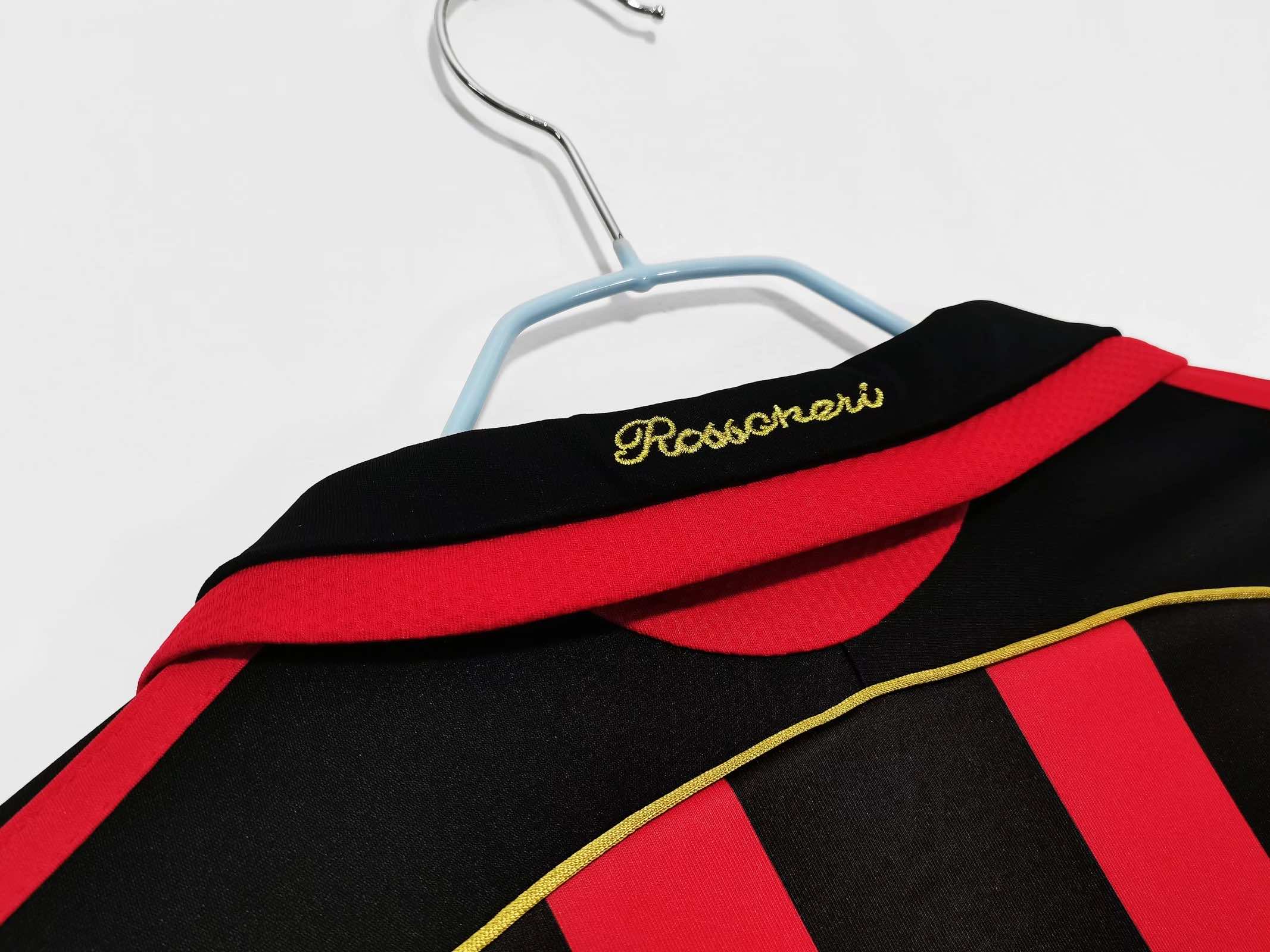 Ronaldinho Milan 2006 2007 Retro Long Sleeve Jersey Maillot Trikot Maglia Soccer Shirt