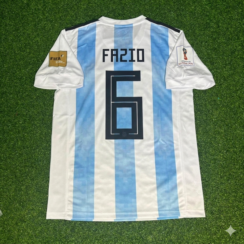 Federico Fazio #6 Argentinien 2018 WM Heim Retro Trikot