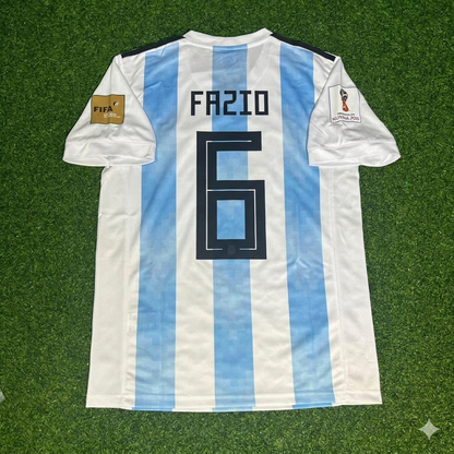 Federico Fazio #6 Argentinien 2018 WM Heim Retro Trikot