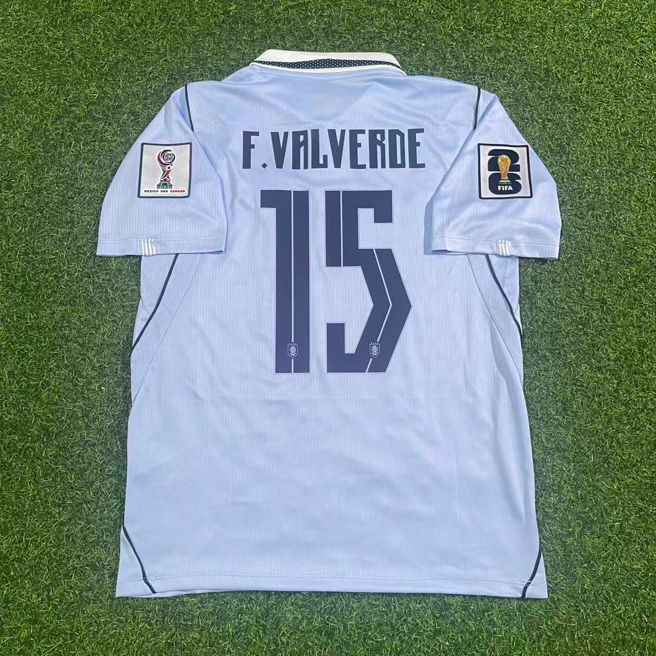 Federico Valverde #15 Uruguay WM 2026 Heimtrikot Himmelblau