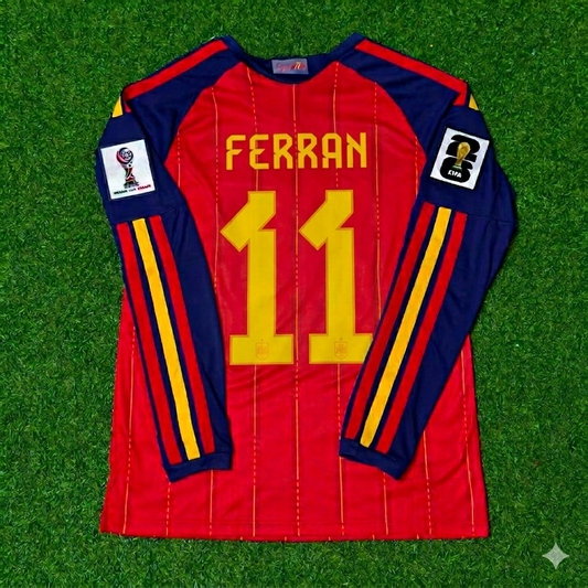 Ferran Torres #11 Spanien 2026 WM Heim Langarm Trikot Maillot