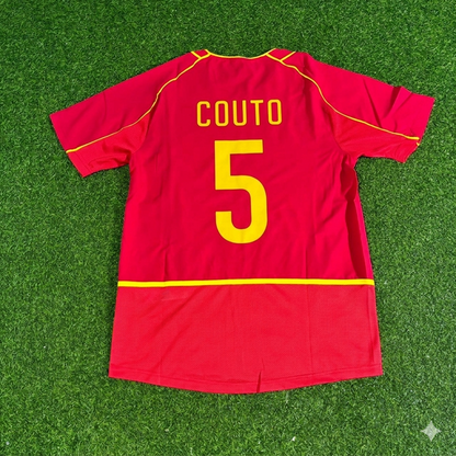 Fernando Couto #5 Portugal 2002 Retro Heim Rotes Fußballtrikot