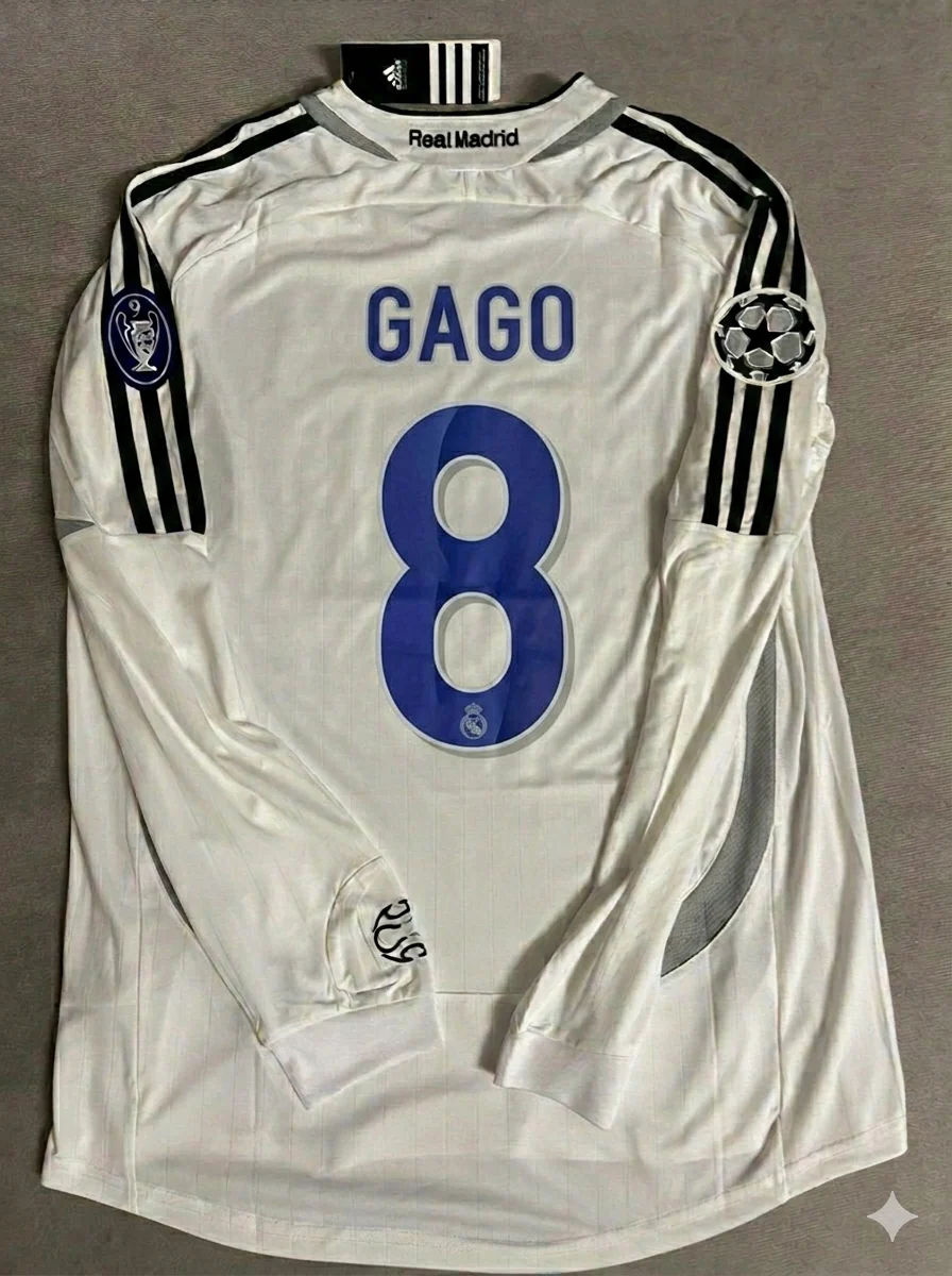 Fernando Gago 8- Real Madrid 2006-2007 Weiß Schwarz Trikot Fußballtrikot