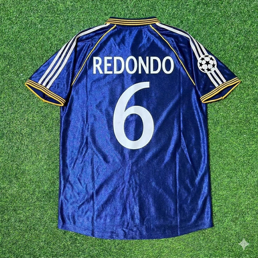 Fernando Redondo 6 - Real Madrid 1998-1999 Blaues Retro Trikot Fußballtrikot