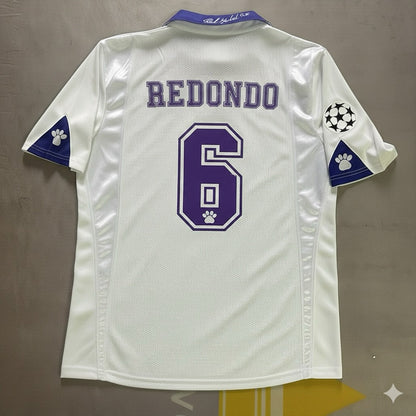 Fernando Redondo 6- Real Madrid 1998-1999 Season Retro Vintage Jersey Soccer Shirt