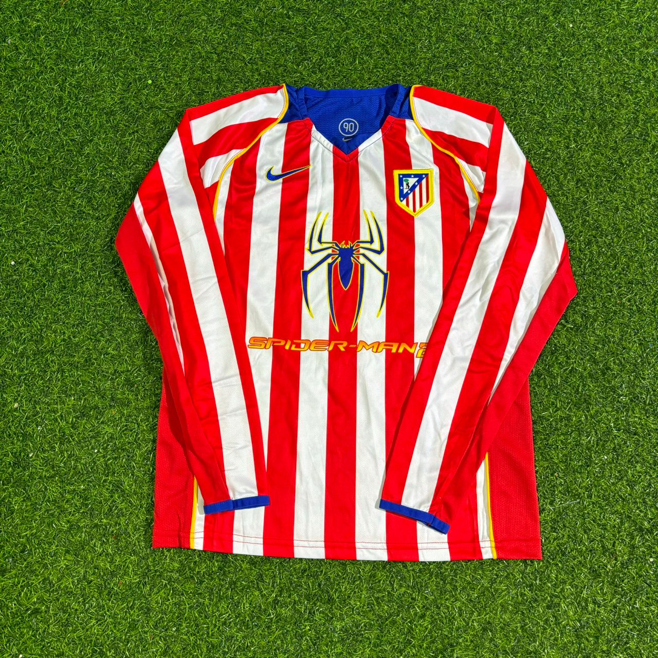 Maillot de football rétro à manches longues Spider-Man Fernando Torres Atlético Madrid Enfants 2004-2005