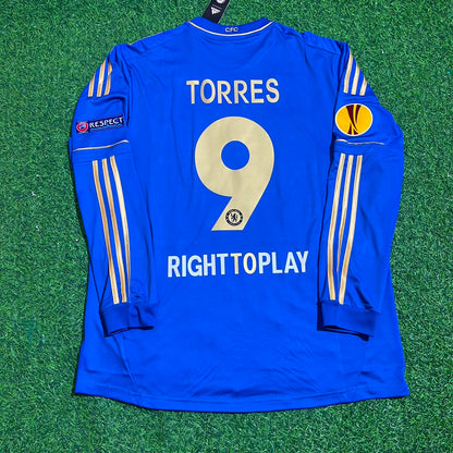 Fernando Torres 9-Chelsea 2013 Finale de la Ligue Europa Amsterdam Maillot de Football Rétro Bleu