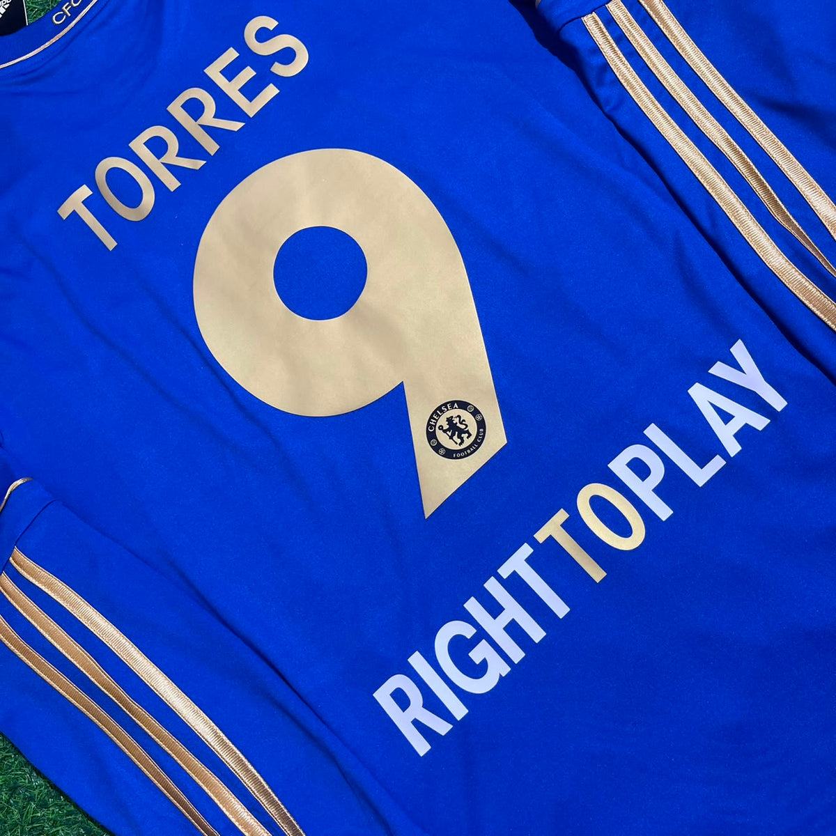 Fernando Torres 9-Chelsea 2013 Finale de la Ligue Europa Amsterdam Maillot de Football Rétro Bleu