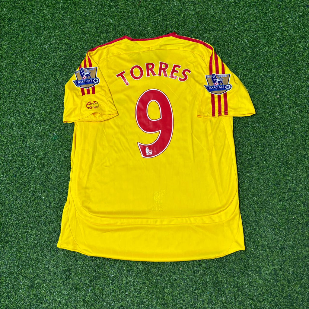 Maillot de foot rétro jaune Fernando Torres Liverpool 2007