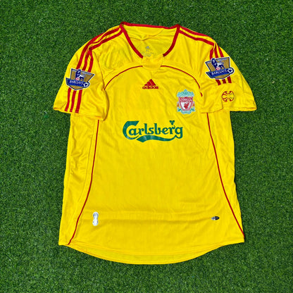 Fernando Torres Liverpool 2007 Gelbes Retro-Fußballtrikot-Set