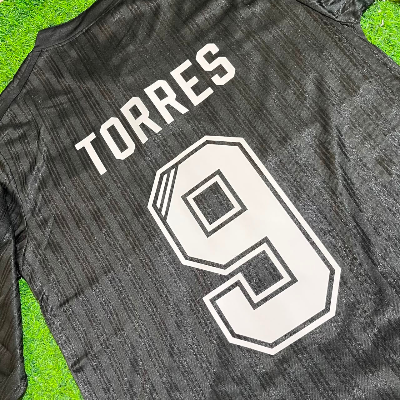 Fernando Torres Liverpool Schwarz Langarm Retro Trikot
