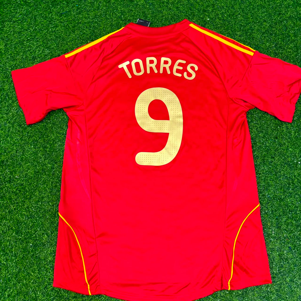 Fernando Torres #9 Spain EURO 2008 Red Retro Football Jersey