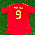 Fernando Torres #9 Spain EURO 2008 Red Retro Football Jersey