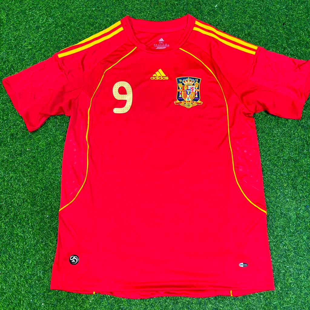 Fernando Torres #9 Spain EURO 2008 Red Retro Football Jersey