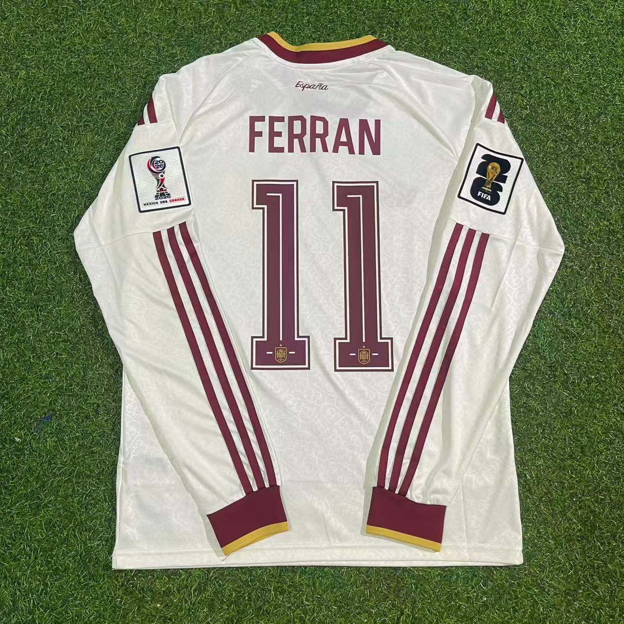 Ferrán Torres #11 Spain 2026 World Cup Away Long Sleeve Jersey Trikot Maillot