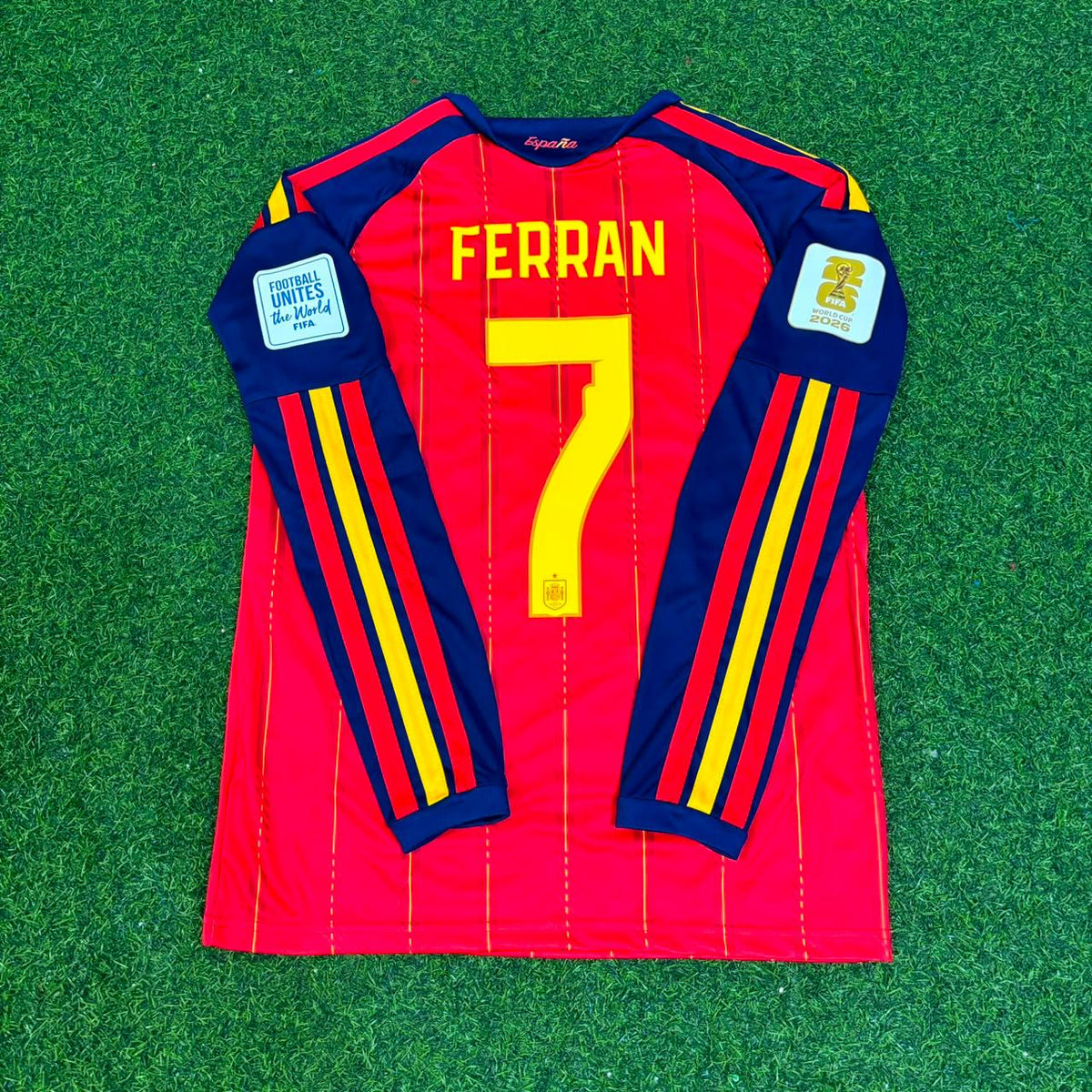 Ferran Torres #7 Spain 2026 World Cup Final Home Long Sleeve Football Jersey